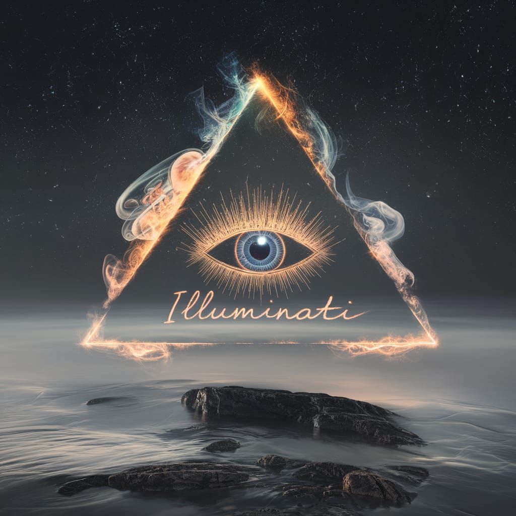 Radiant Abstract Illuminati: Ethereal Fantasy in Double Expo...