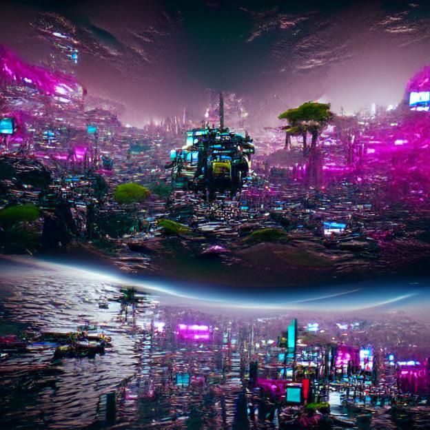Cyberpunk Planetscape in 8K Resolution