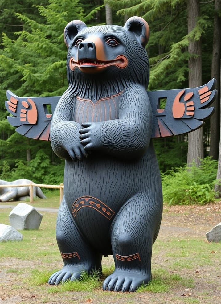 Aboriginal Kodiak Bear Totem