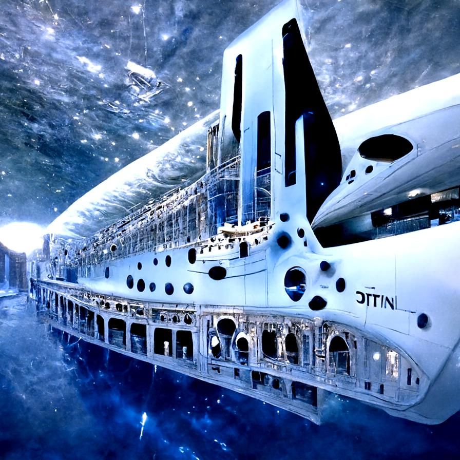 Titanic Spaceship in Epic Space