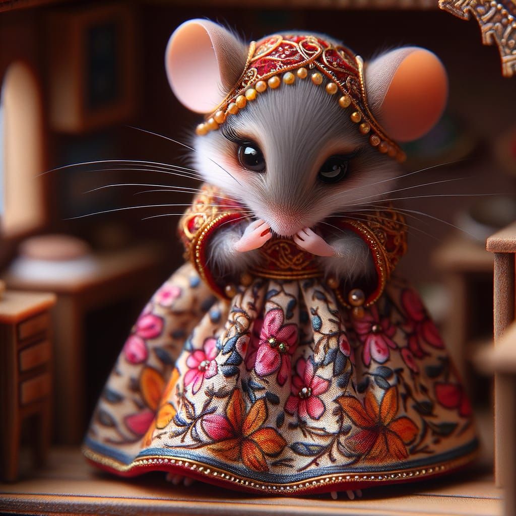 Bashful Mouse in Exquisite Attire