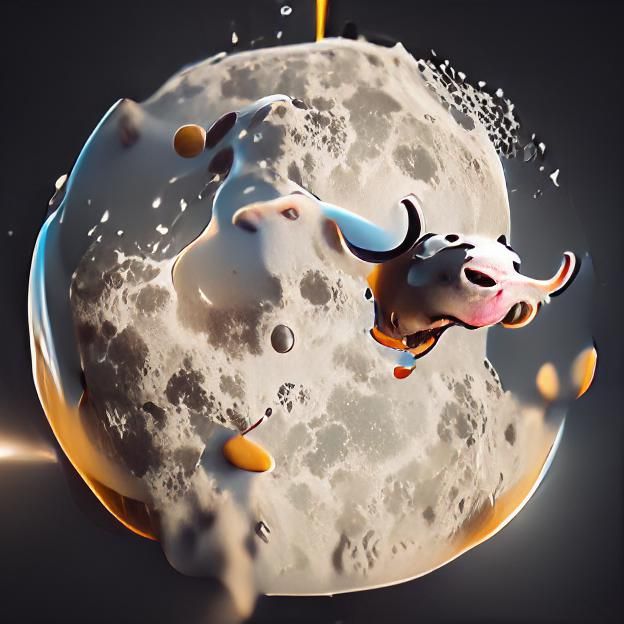 Cow Jumping Over the Moon in Dreamscape