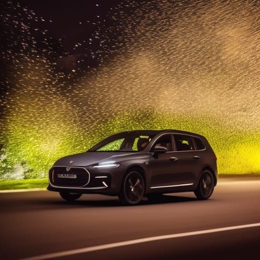 Sports Car in Stormy Night: Professional Photography