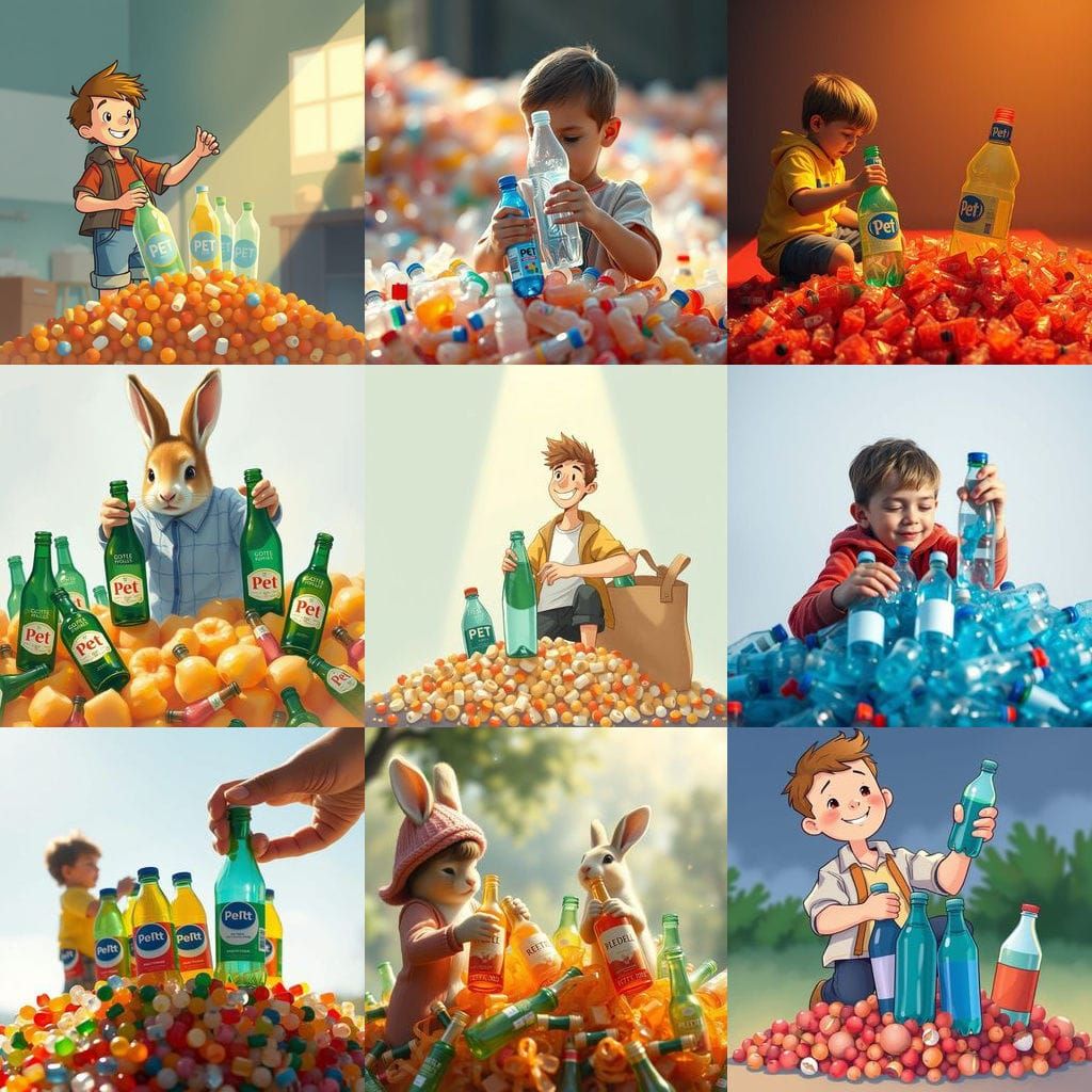 A Joyful Person Recycles Plastic Bottles with Determination