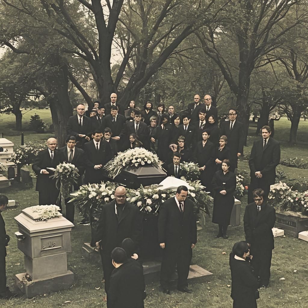 Funeral Scene: AI-Generated Image of Remembrance