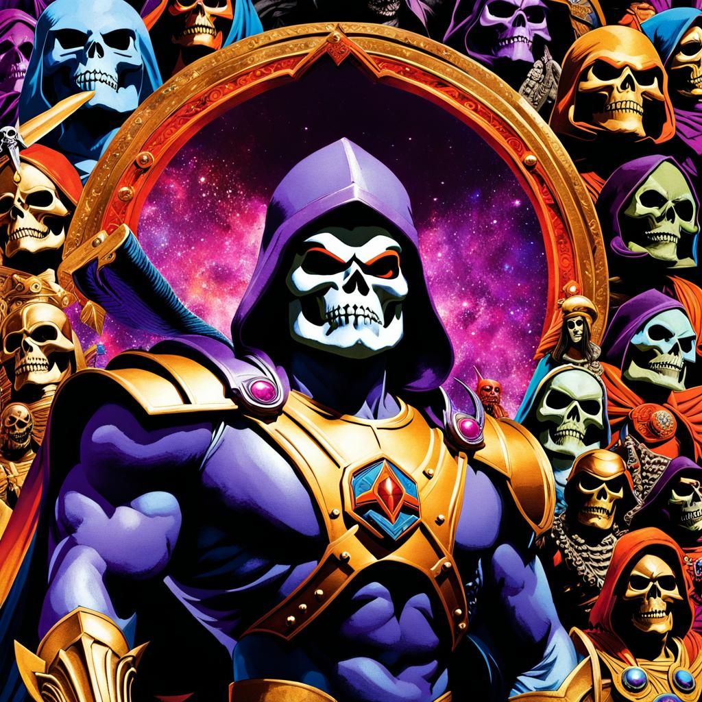 Skeletor Collage by Nalini Malani, Masters of the Universe, MOTU,