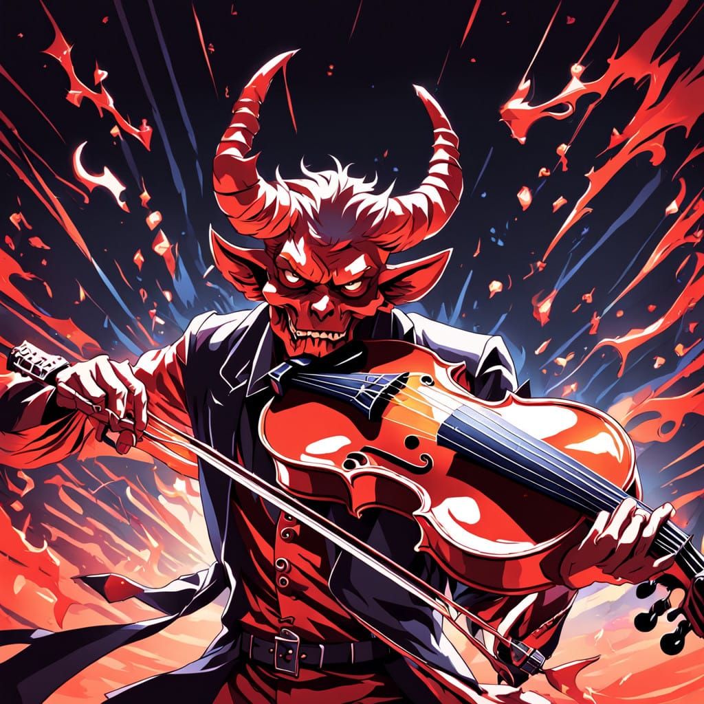 Surreal Devil Wields Deadly Violin in Anime-Inspired Masterp...