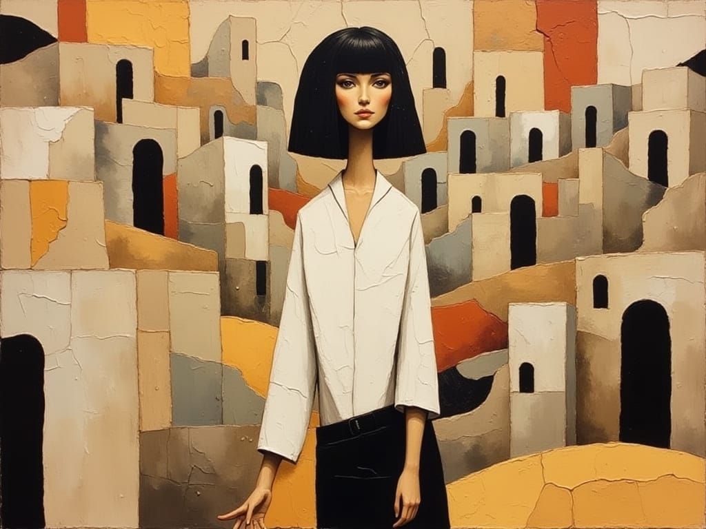 Abstract Expressionist Portrait in Egyptian Heat