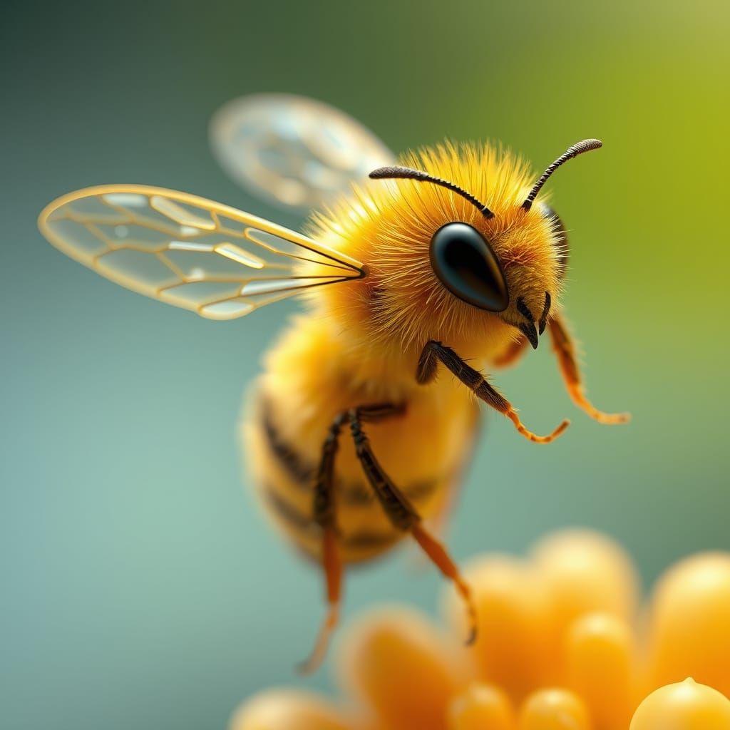 Whimsical Honey Bee in 3D Anime Style