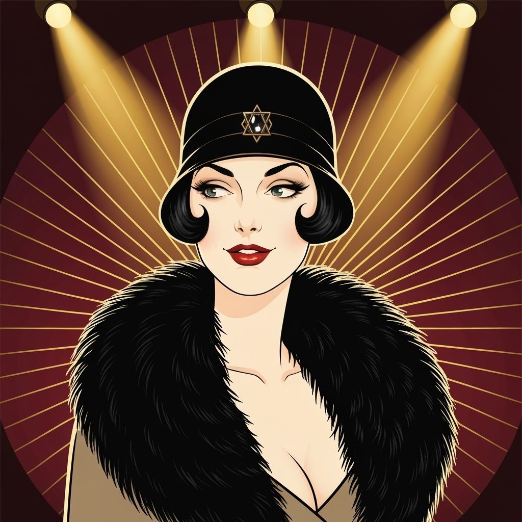 Art Deco Parisian Woman in Cloche Hat