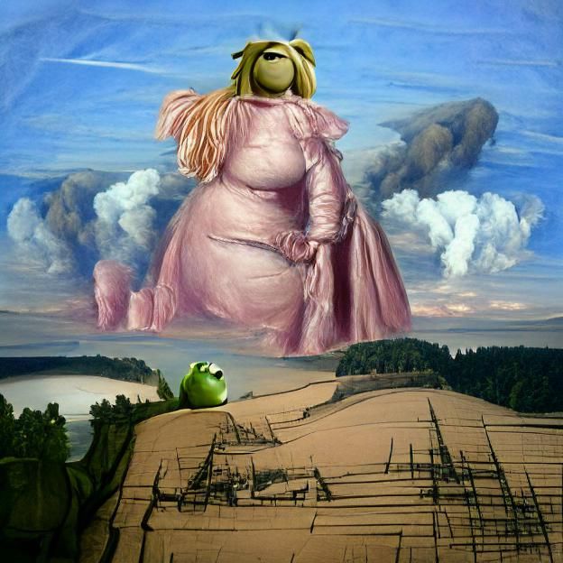 Romantic Pig Landscape