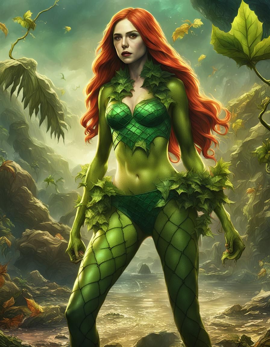 Karen Gillan as Poison Ivy: Detailed Digital Art