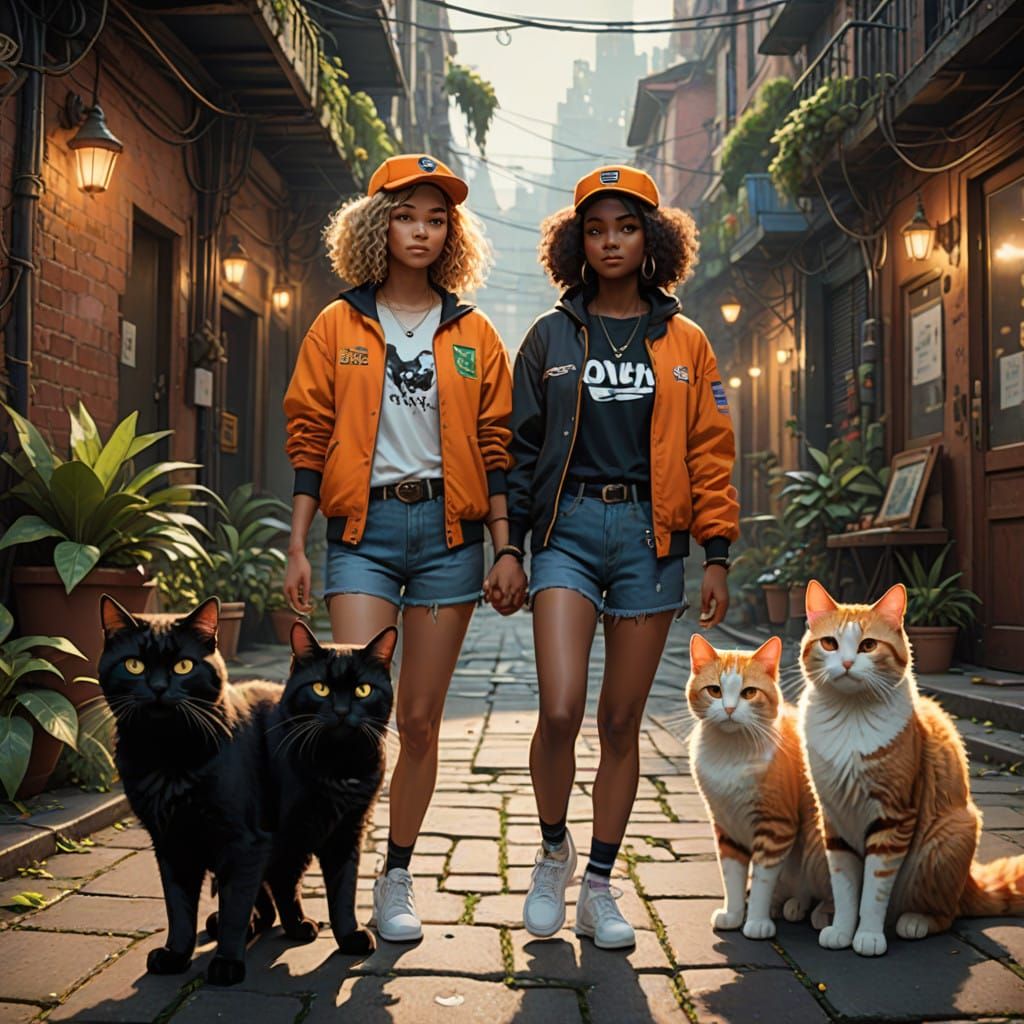 Two Women Embodying Brazilian Pride, Surrounded by Adorable....