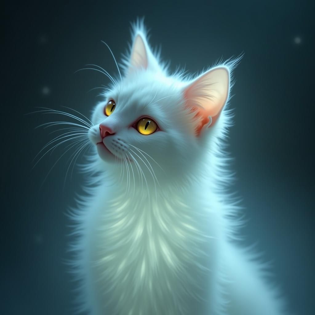 Ghostly Feline in Ethereal Glow