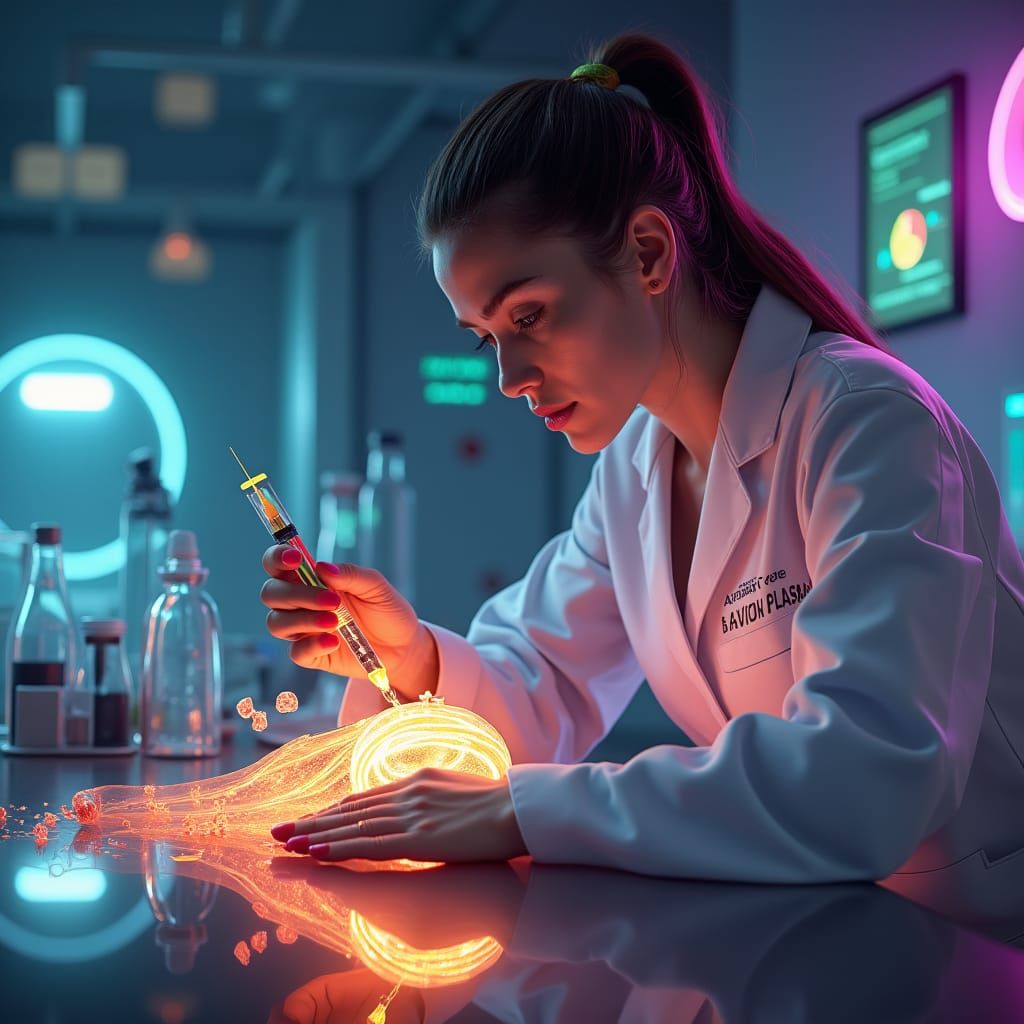 Platelet-Rich Plasma Injection in Futuristic Lab