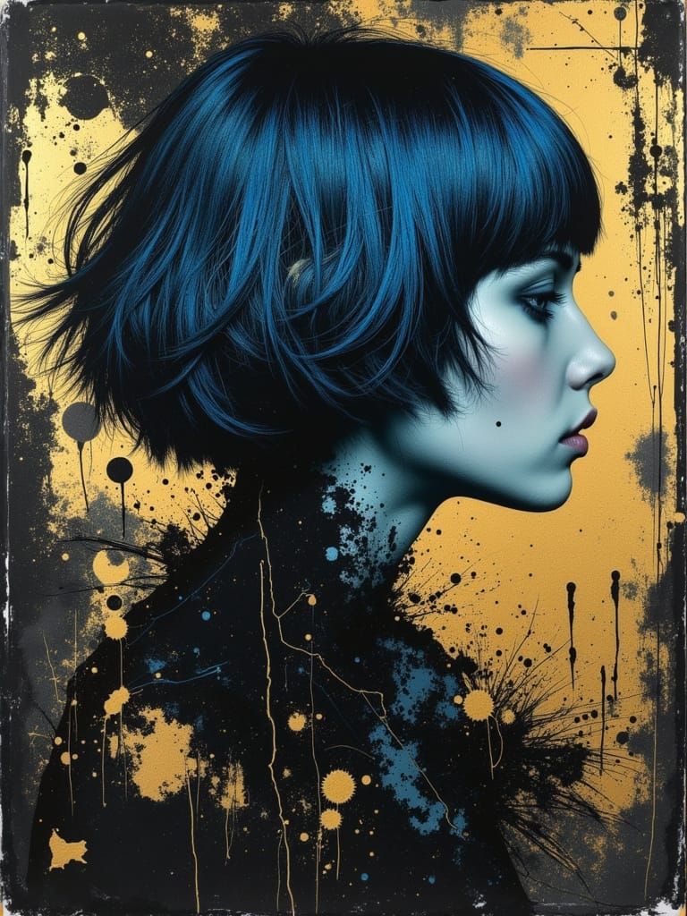 Ethereal Gothic Woman Portrait in Surreal Style