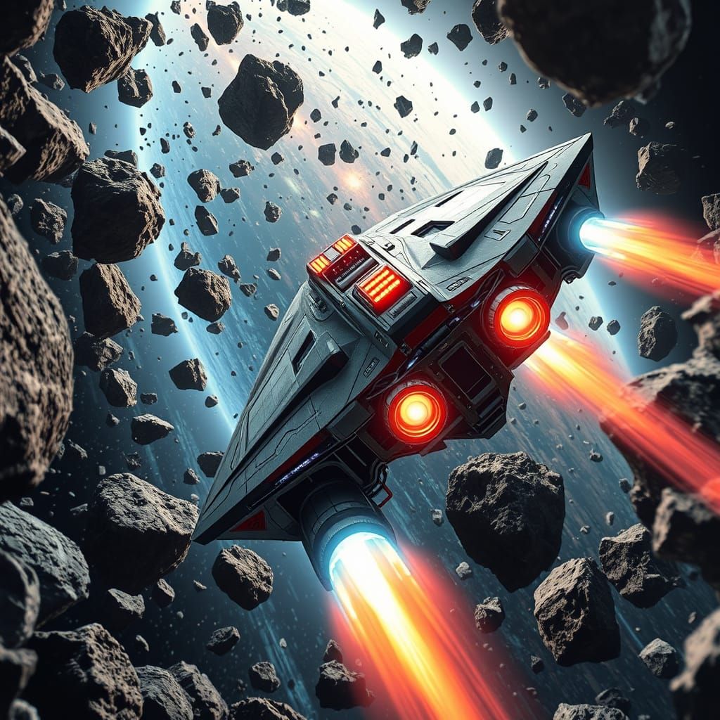 Sleek Futuristic Spaceship in High-Tech Sci-Fi Style