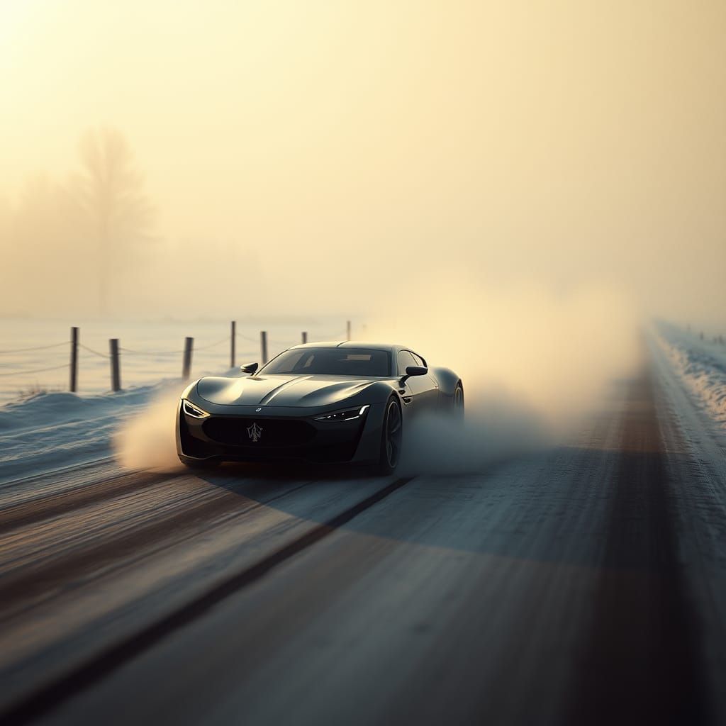 Futuristic Citroën Races Down Snowy Road