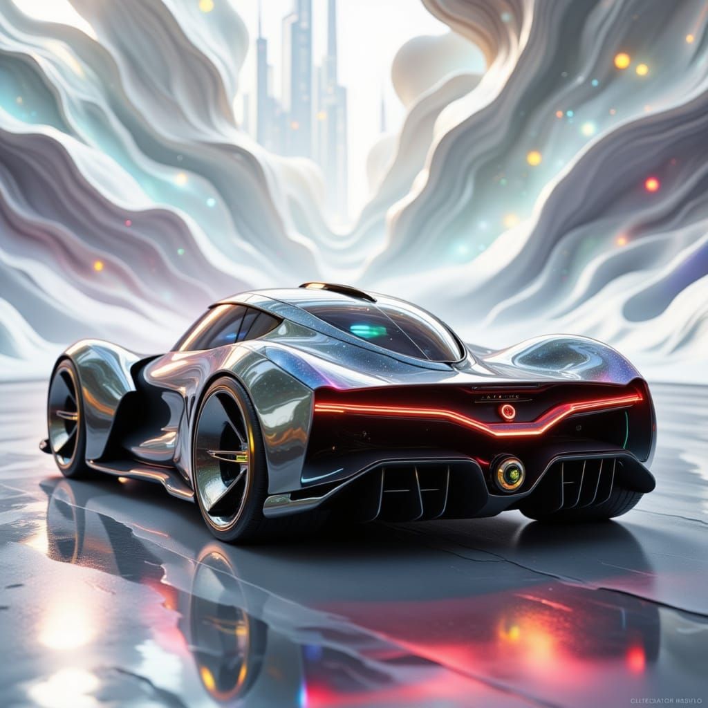 Futuristic Maglev Sports Car in Studio Render