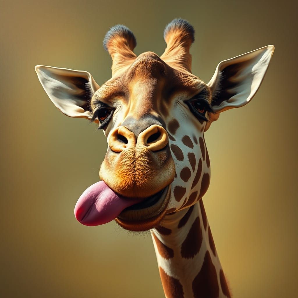 Surreal Athlete Giraffe Gives Raspberries