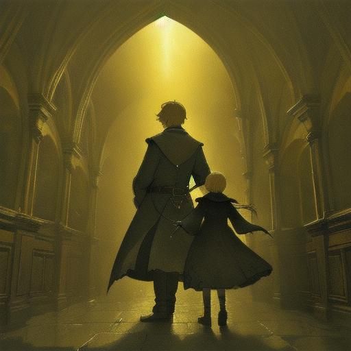 Harry Potter in Hogwarts Corridor: Fantasy Realism