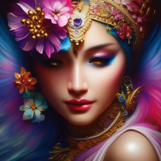 Smiling Portrait in Ultra Detailed Splash Art Style