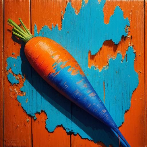 Vibrant Carrot Still Life in Pop Art Style