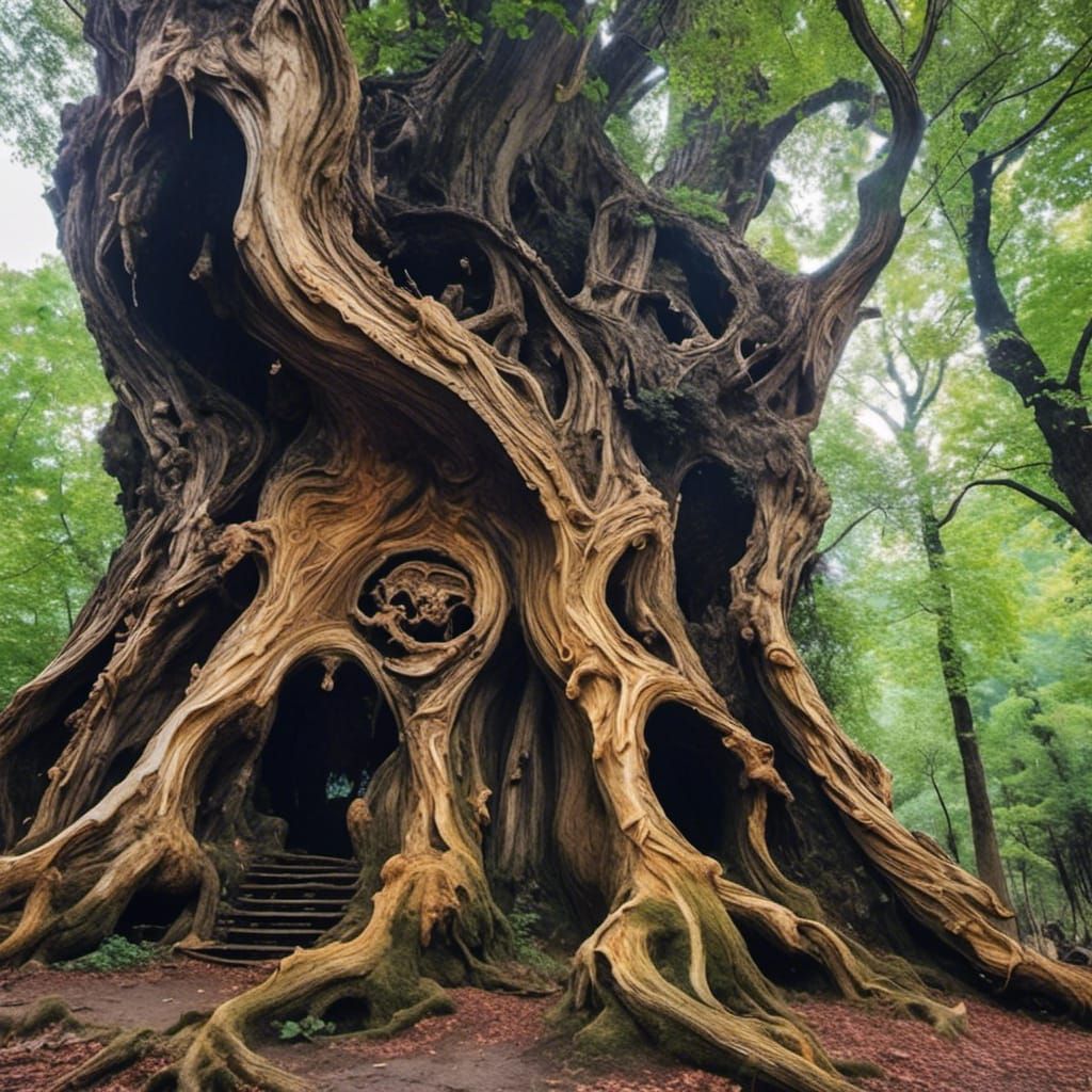Grotesque Heartrot Tree in Dark Fantasy Style