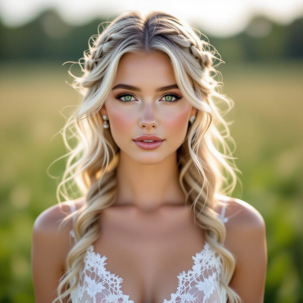 Hyperrealistic Showgirl in Lace Dress