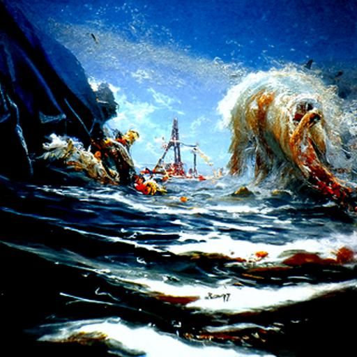 Maritime Tragedy Oil Painting in Gurney Style