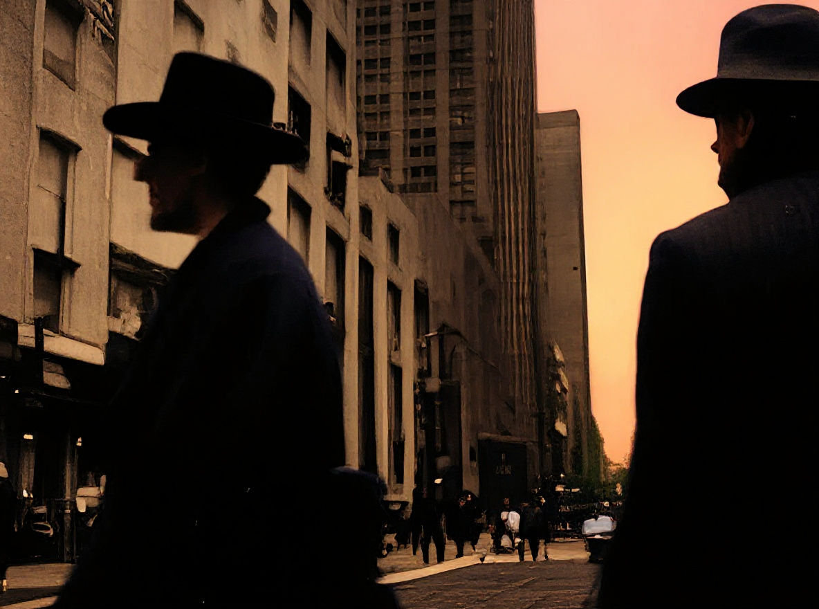 Sepia City Streets: People in Soft Focus, Street Photography...