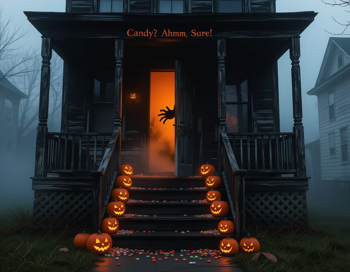 Demonic Halloween Porch Beckons Strangers