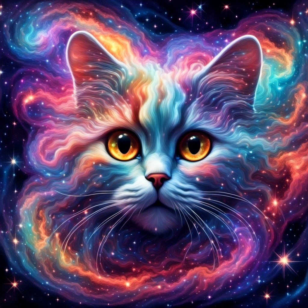Nebula Cat Demands More Treats