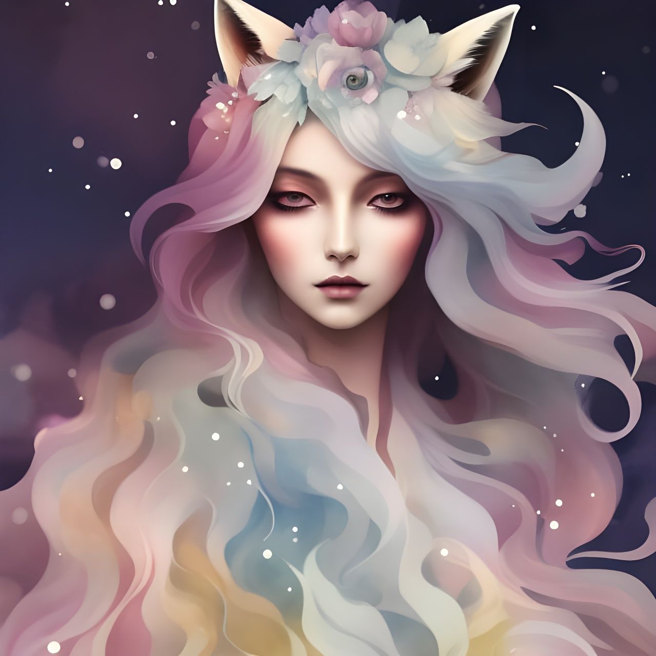 Magical Fox: Minimalist Digital Illustration