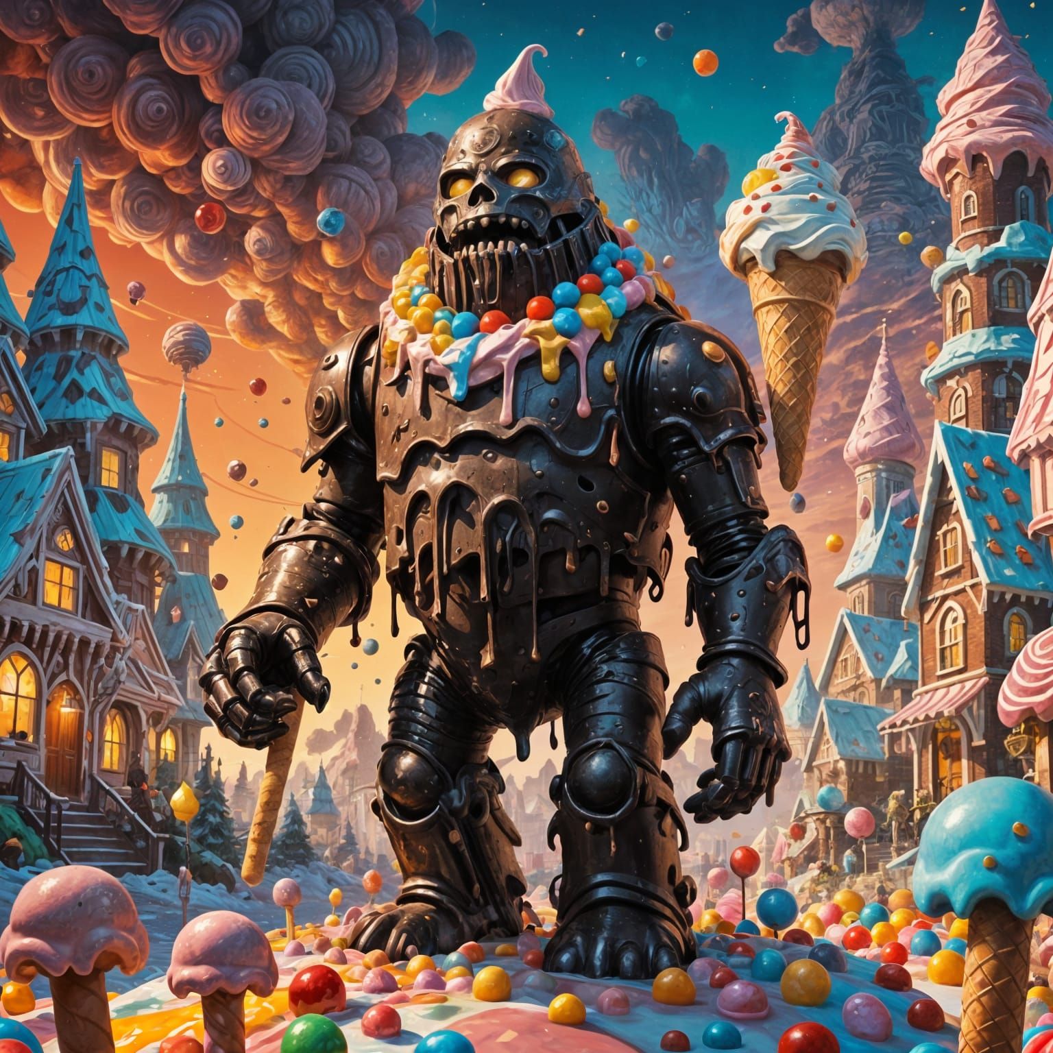 Ice Cream Golem Rampage in Candy Land