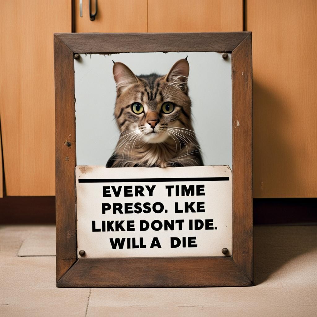 Humorous Cat Sign Urges Likes