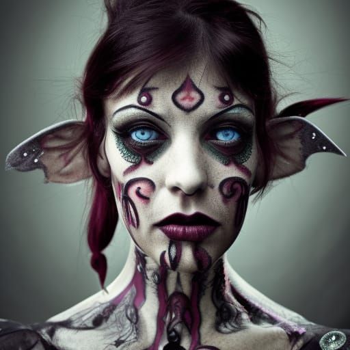 Detailed Portrait of a Goth Elf