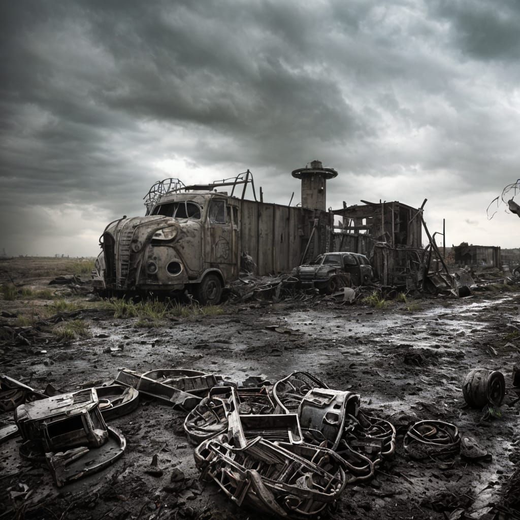 Decayed Military Checkpoint in Ruins