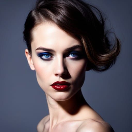 Sinister Portrait of Woman with Pixie Cut