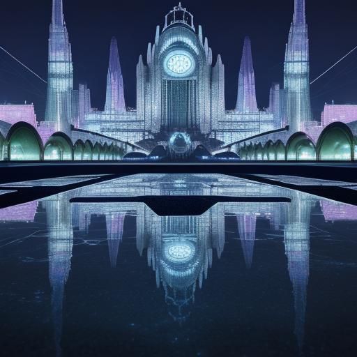 Purple and Blue Dragon in Futuristic City