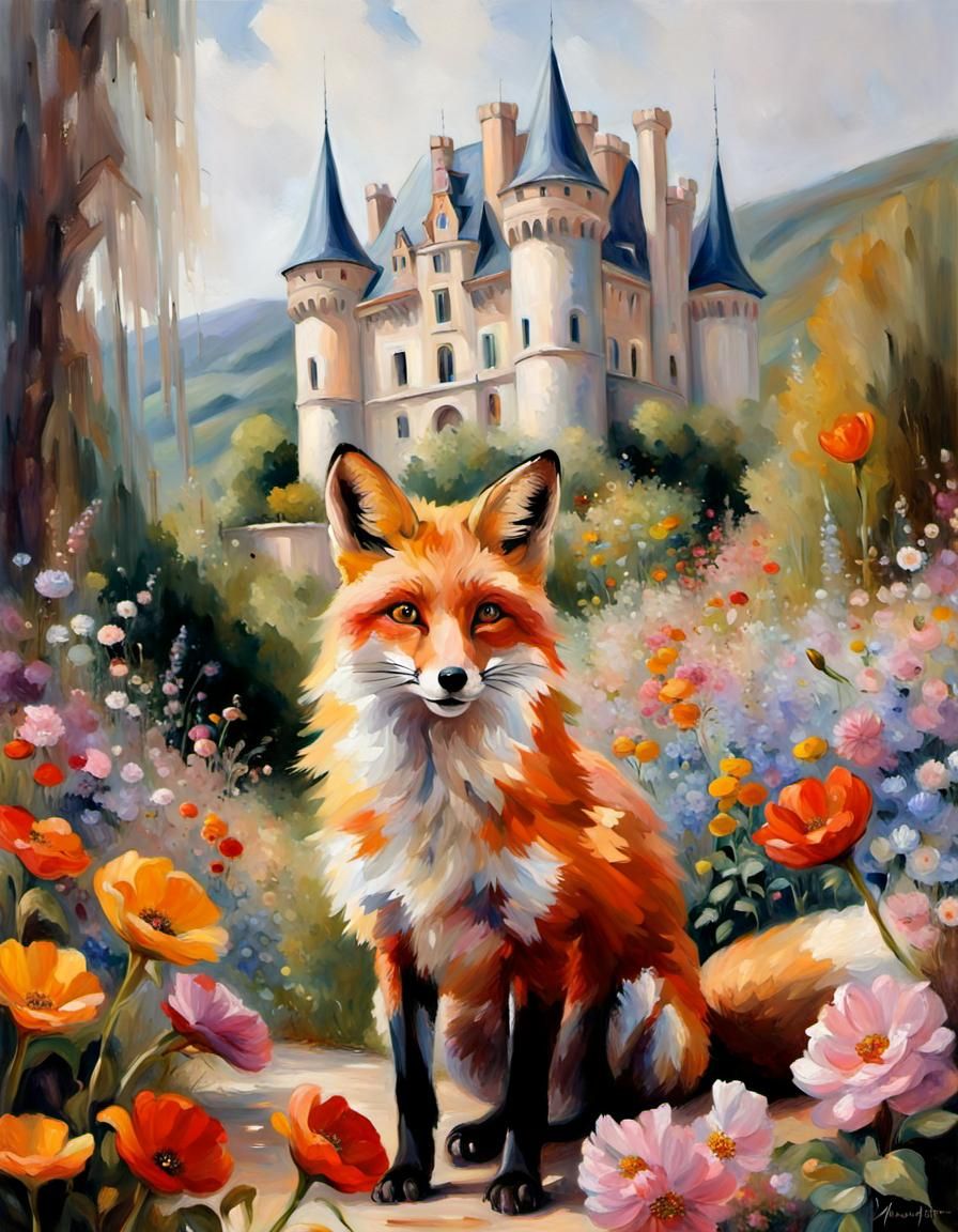 Princess Fox in Colorful Impressionist Fairytale