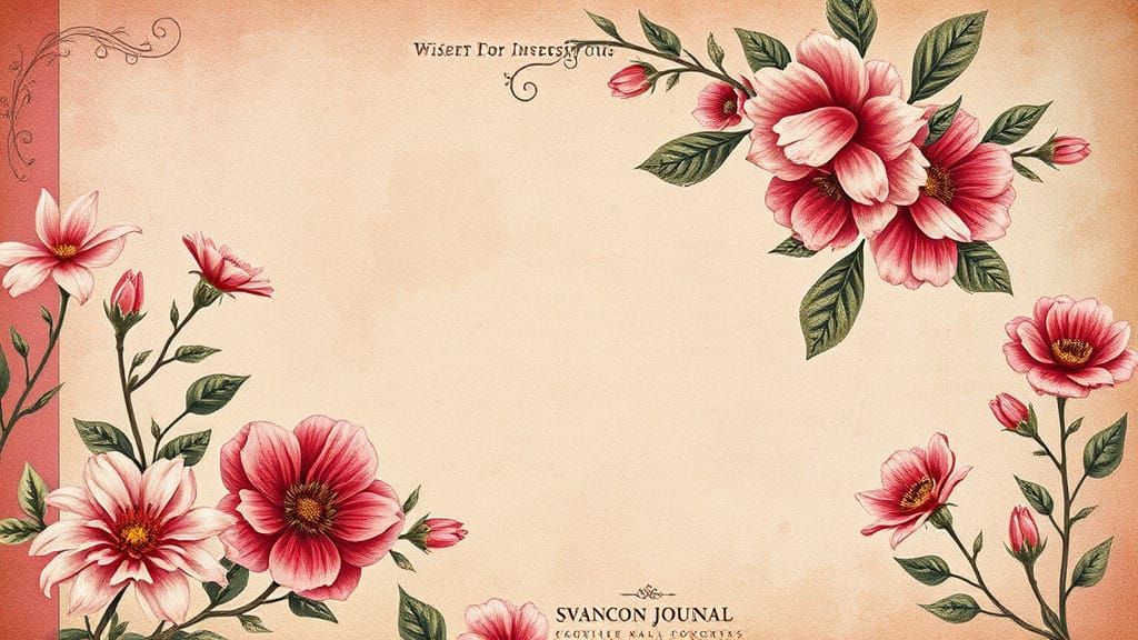 Ethereal Floral Fantasy on Vintage Journal Background