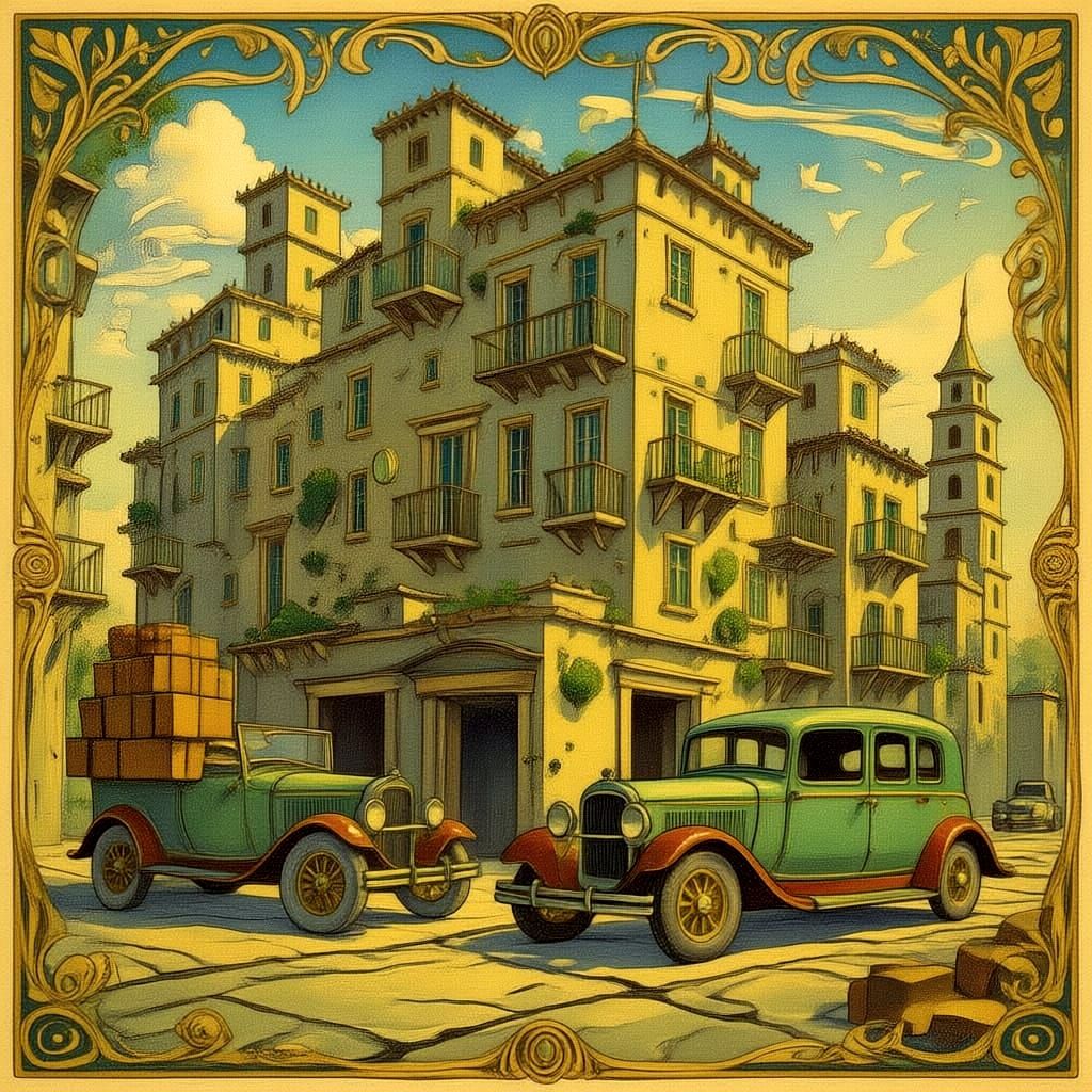 Crispy Bread Palace Grazes Green Lizards in Snowy Sun