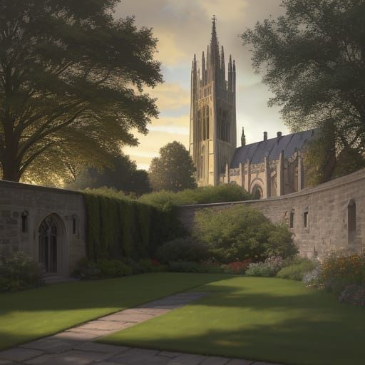 St. John's College Chapel Tower in Warm Golden Light