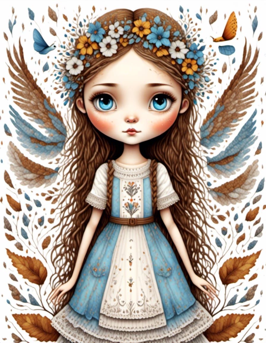 Whimsical cute little girl