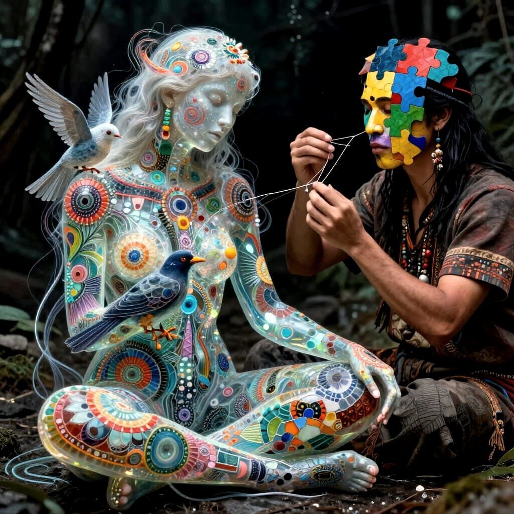 Mystical Shaman in Trance, Astral Projection, Vibrant Energy...