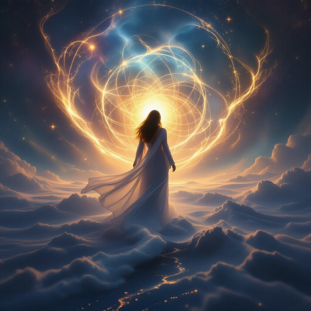 Radiant Soul's Cosmic Journey Through Dimensions