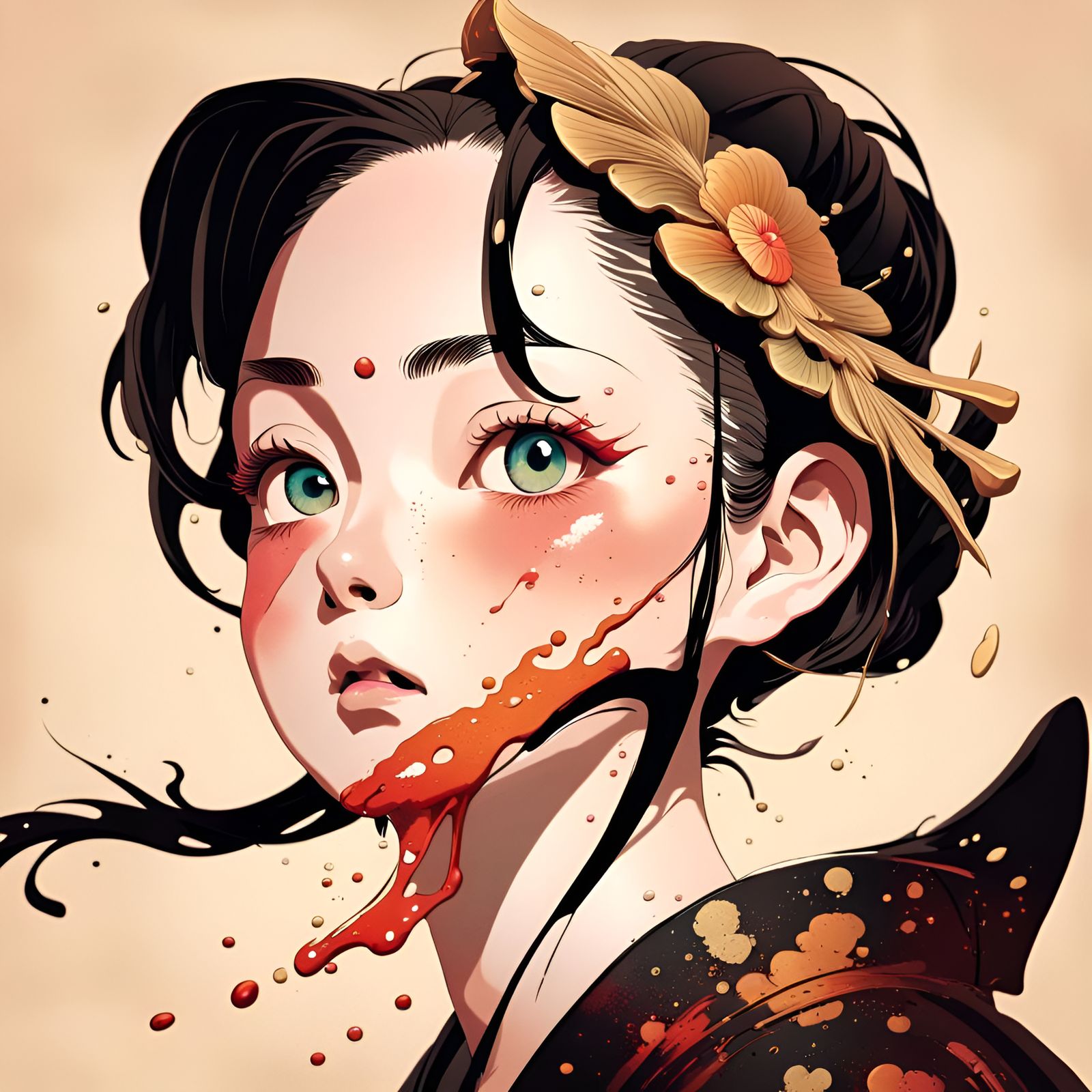 Vintage Japanese Art in Hyperrealistic Style