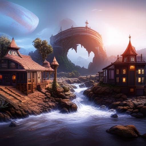 Fantastical Matte Painting in Deep Color