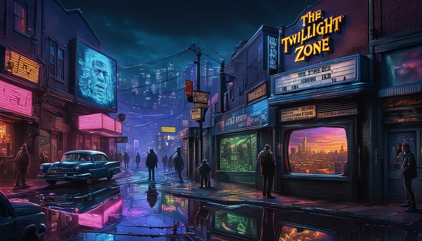 Twilight Zone Vision in Cyberpunk Pop Art Style